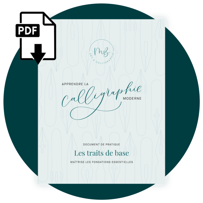 Document de pratique pour calligraphie - Les traits de base (Fichier PDF)