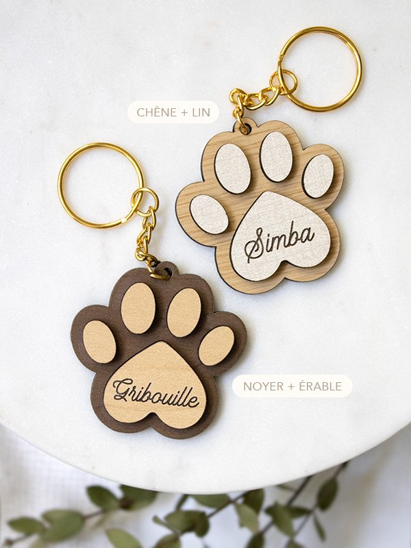 Porte-clés patte de chat avec nom personnalisé – Image 2